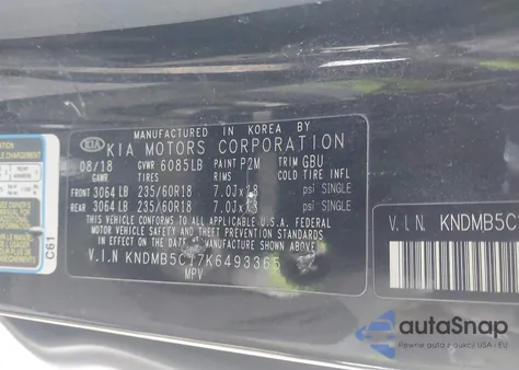 2019 Kia Sedona Ex from USA, damaged, VIN KNDMB5C17K6493365